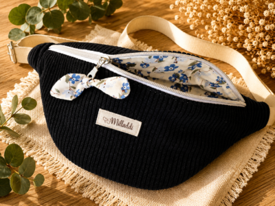Sac Banane Noir Bleuet