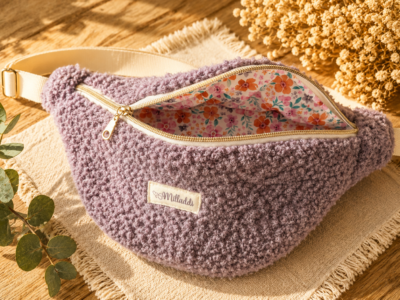 Sac Banane Bouclette Violine - Chic et Doudou