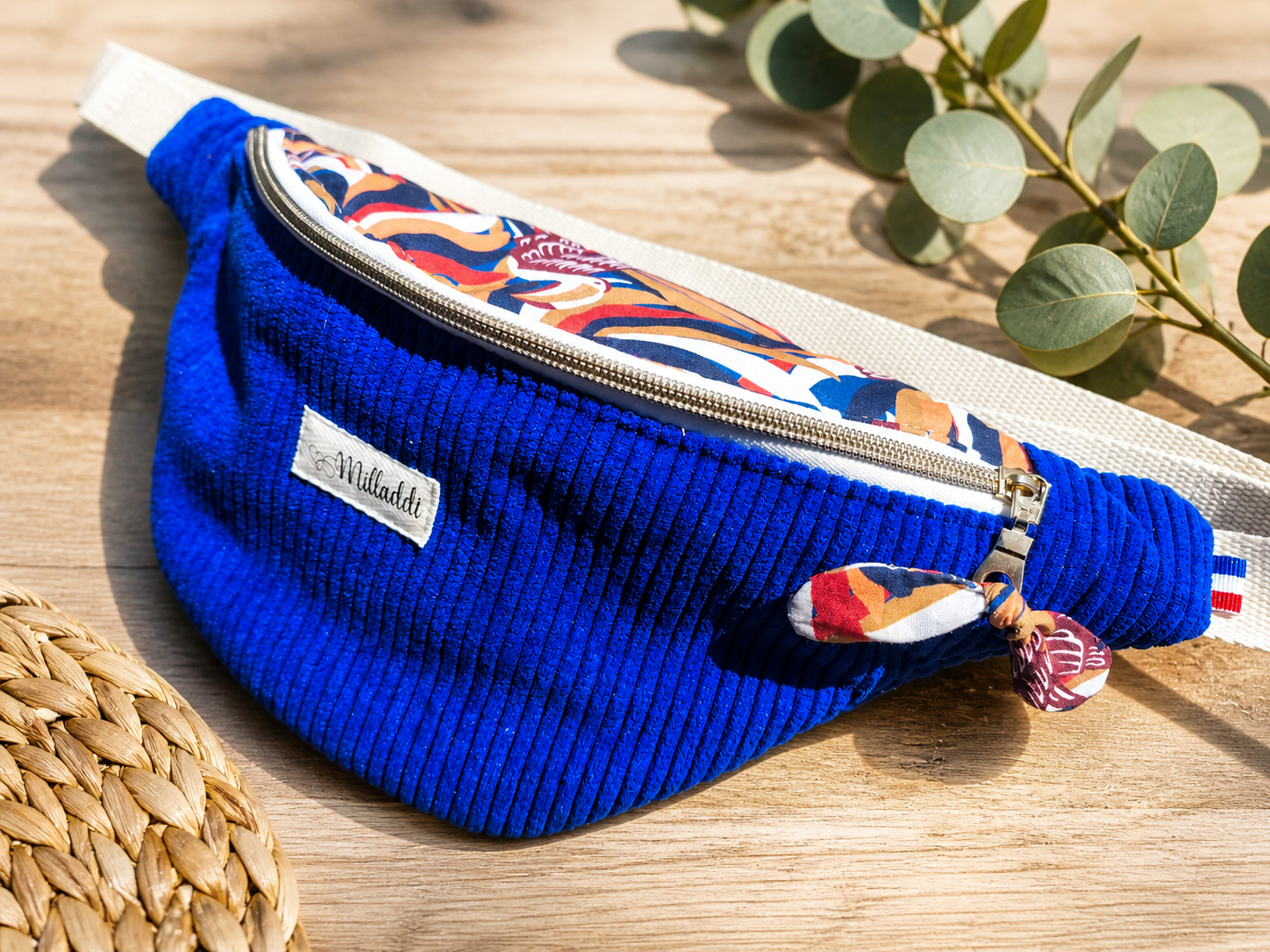 sac banane Bi matière bleu roi
