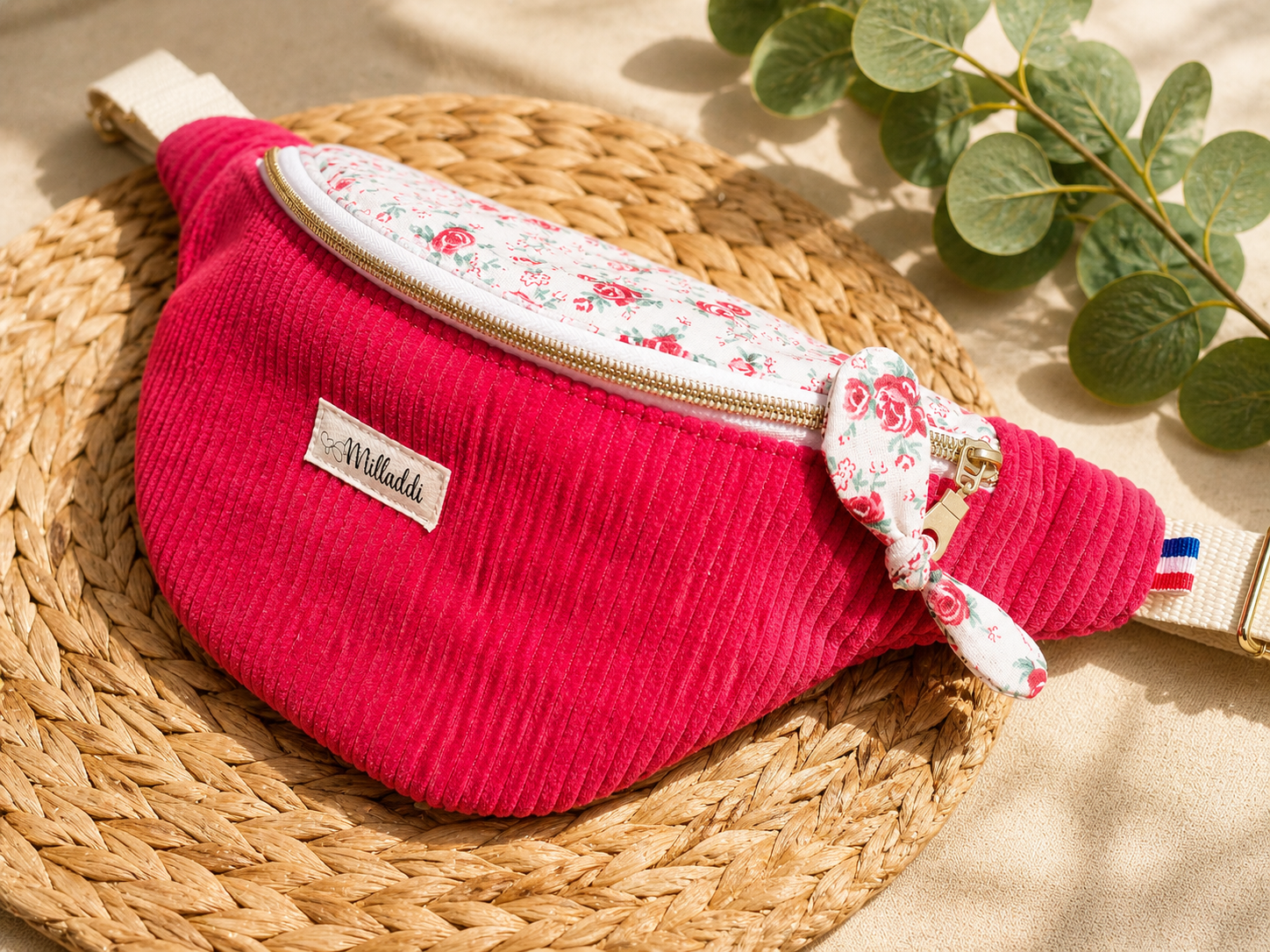Sac Banane Bi matière Roses Rouges