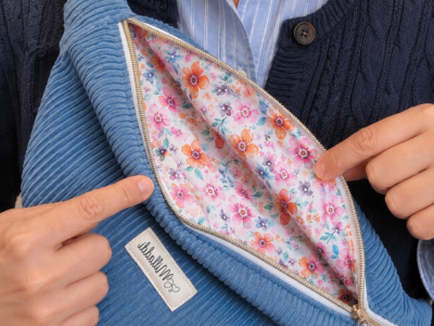 Sac Banane Velours Bleu Azur Personnalisable