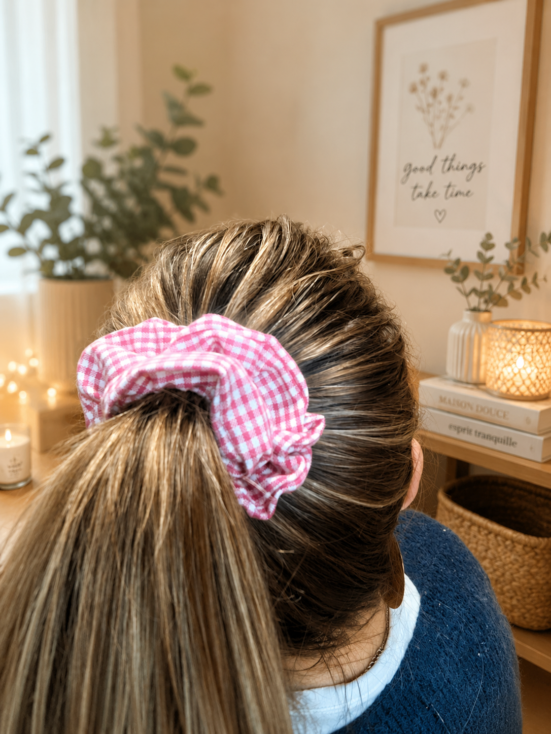 chouchou moyen vichy rose