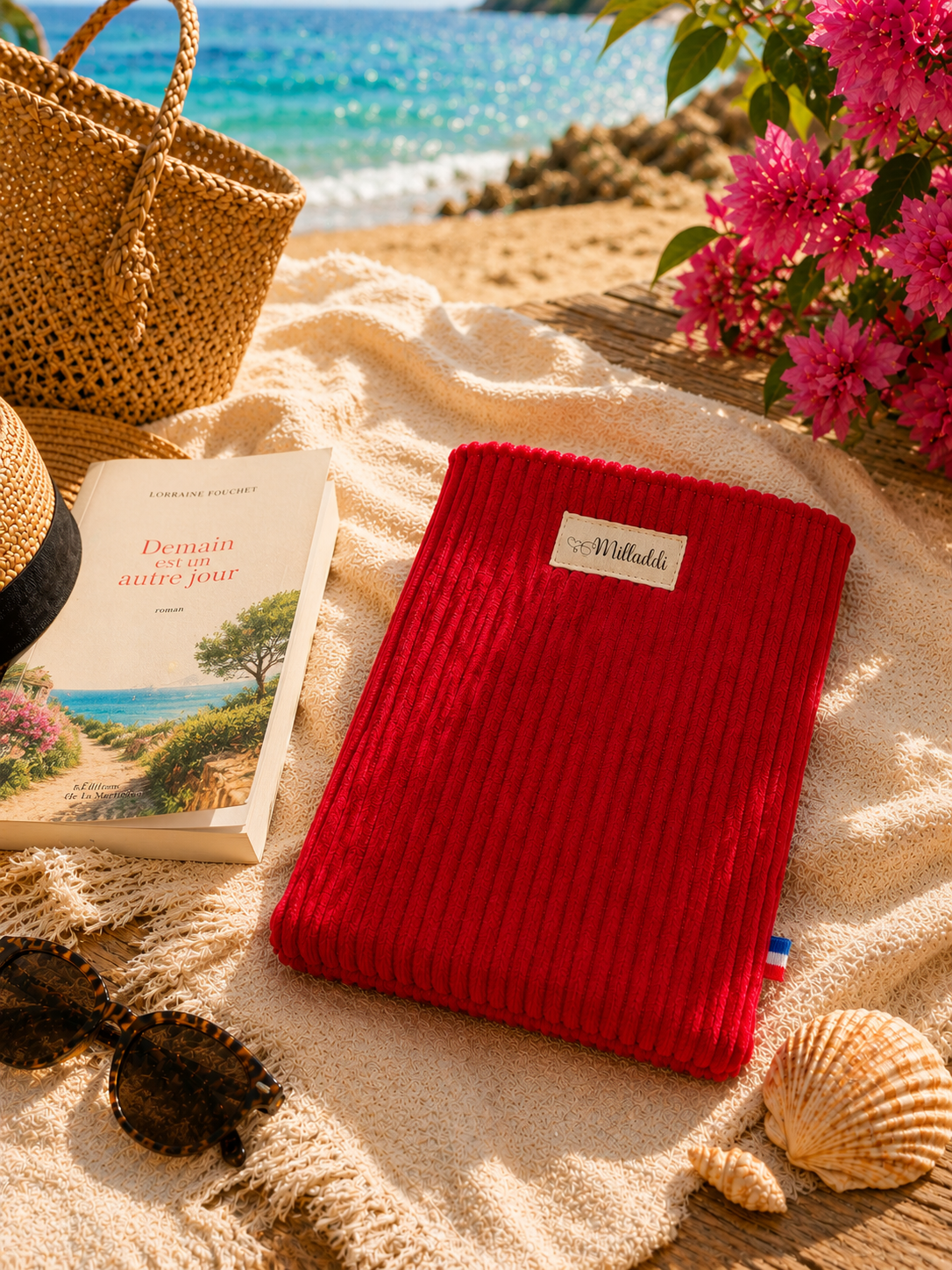 Housse de Livre de Poche Rouge Amour
