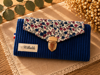 Porte Monnaie à Rabas Bleu Roy Personnalisable