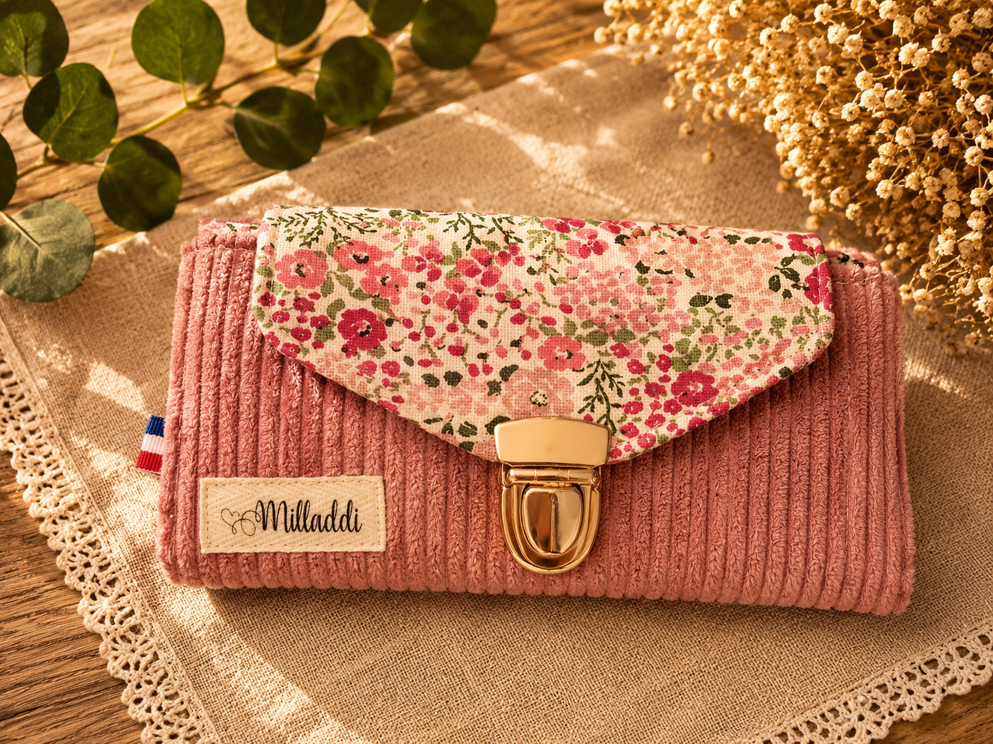 Porte Monnaie à Rabas Rose Bonbon Personnalisable 1 Porte Monnaie à Rabas Rose Bonbon Personnalisable