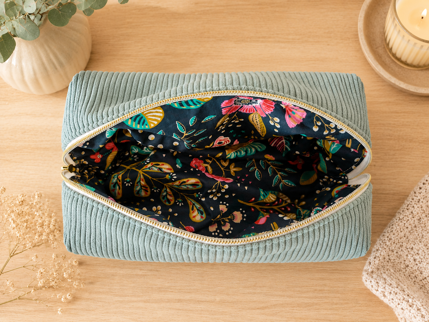 Trousse de Toilette Bleu Lichen