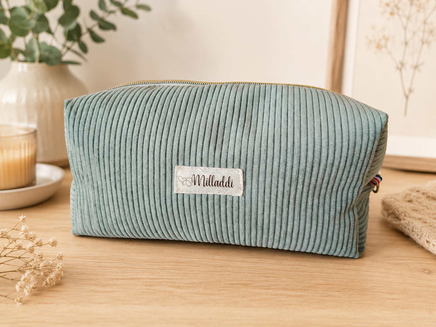 Trousse de toilette bleu lichen