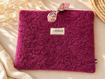 housse de tablette bouclette magenta