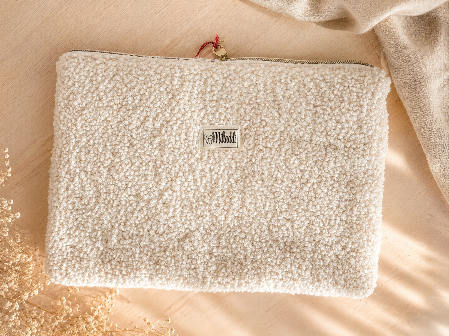Housse de Tablette Bouclette Écru