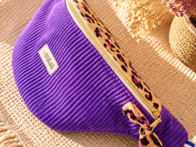 Sac Banane Bi matière Lavande Léopard