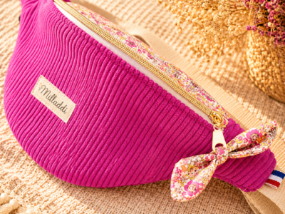 Sac Banane Bi matière Fuchsia Flower One