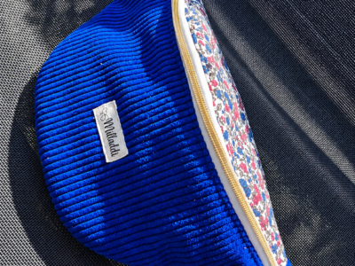 Sac Banane Bi Matière Bleu Roy Flower