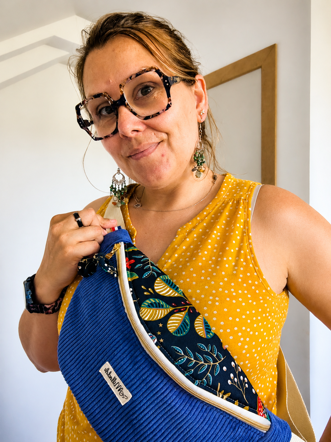Sac Banane Bi Matière Bleu Indigo 3 Sac Banane Bi Matière Bleu Indigo – Image 3